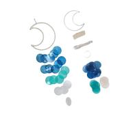 Shell Ornament Making Set, Blue | Arched Decor with Natural Capiz Shell Pieces and Cotton Cord for Entryway, Bedroom or Balcony Display