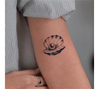 Shell Pearl Waterproof Semi-Permanent And Long-Lasting 2 Weeks Temporary Tattoo Stickers For Men And Women Finger Chest Arm Back(1pcs)