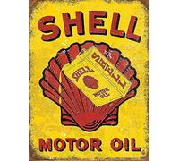 Shell Petrol - Tin Sign, Coffee Shop Decor Retro Vintage Metal Sign Plaqu Poster Wall Art Pub Bar Kitchen Garden Bathroom Home Deco, Poster, Plaque, Decorative Wall Art, 2 Sizes (A4)