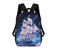 Shell Sailing in Star Ocean Backpack, Laptop Backpack for Men, 17 Inch Travel Hiking Daypack, Casual Backpack