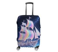Shell Sailing in Star Ocean Suitcase Covers for Luggage - Elastic Luggage Cover Protector, Double-sided Washable Suitcases Sleeve for 19-32 Inch Luggage, white, Small, Shell Sailing in Star Ocean
