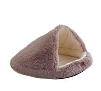Shell semi enclosed cat and dog bed, dog house, warm and comfortable plush pet bed 50-70cm, non slip bottom