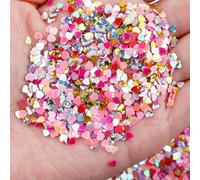 Shell Sequins, 20g Multicolor Mixed Sequin Glitter Star Heart Flower Mermaid DIY Clothes Nail Decor(Love)