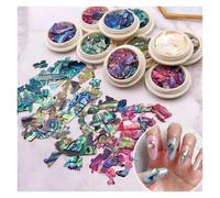 Shell Sequins, Abalone Shell Rhinestone Nail Decorations Multicolor(TCST2014A 200g)