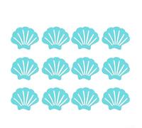 Shell Shape Anti Slip Stickers 12 Pcs Non Slip Safety Tape for Bathroom and Pool (Blue)