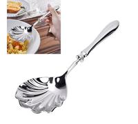 Shell Shape Dessert Spoons, 9 Inch Stainless Steel Cooking Spoon Kitchen Cutlery Spoons Ice Coffee Spoons Buffet Serving Spoon for Ice Cream Cake Fruit Chocolate