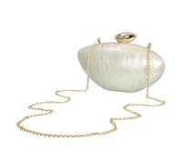 Shell shaped acrylic handbag, Fashionable glossy goose egg shaped bag, Multi functional shoulder bag with diagonal cross, Wedding party handbag, Women's shiny evening gown bag