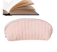 Shell Shaped Striped Zipper Pencil Case, Pink, Refer to the description