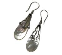 Shell & Silver Earrings - Three Hearts - MOP KDMD Silver One Size