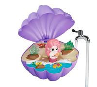 Shell Spray Toy, Kids Rotating Water Game, 6.89x6.5x7.87 inches Spin Fountain with Shell, Polymer Garden Sprayer Water Spritz Toy, Sea Style Spin Design Fun, Outdoor Lawn Party Kids Play