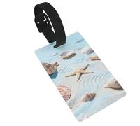 Shell Starfish Beach Luggage Tags for Suitcases - Durable PVC ID Tags with Detachable Straps for Travel, Backpack, Golf Bag, Anti-Loss