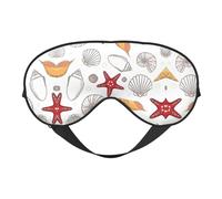 Shell Starfish Light Blocking Sleep Mask Adjustable Comfortable Soft Eye Cover Reversible Night Rest