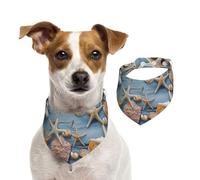 Shell Starfish Pattern Dog Bandanas,Summer Bandanas for Dogs Washable Adjustable Dog Triangle Scarf Bibs Cute Pet Bibs for Medium Large Dogs Puppy and Cats Medium