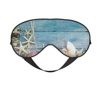 Shell Starfish Pattern Print Functionality Cozy Eye Mask Adjustable Strap Nap Night Travel Camping Yoga Relax