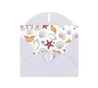 Shell Starfish Pearl Paper Holiday Greeting Card With Envelopes Weddings Party Birthday Invitations Wishes