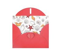 Shell Starfish Pearl Paper Holiday Greeting Card With Envelopes Weddings Party Birthday Invitations Wishes