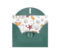 Shell Starfish Pearl Paper Holiday Greeting Card With Envelopes Weddings Party Birthday Invitations Wishes