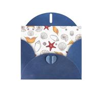 Shell Starfish Pearl Paper Holiday Greeting Card With Envelopes Weddings Party Birthday Invitations Wishes