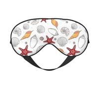 Shell Starfish Print Comfortable Eye Mask Full Coverage Lightweight Men Women Outdoor Travel Relaxation