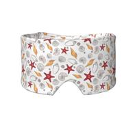 Shell Starfish Print Sleep Eye and Ear Muffs Soft Blackout for Adults Kids Comfortable Travel Nap Aid