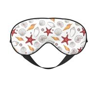 Shell Starfish Print Soft Eye Mask Lightweight Sleep Aid Breathable Blackout Travel Nap Yoga Meditation