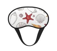 Shell Starfish Print Soft Washable Comfort Eye Mask for Sleeping Travel Home Hotel Airplane Camping