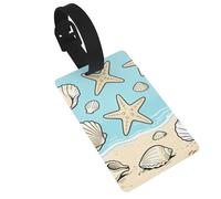 Shell Starfish Set Luggage Tags for Suitcases - Durable PVC ID Tags with Detachable Straps for Travel, Backpack, Golf Bag, Anti-Loss