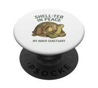 Shell-ter In Peace Inner Sanctuary Introvert Box Turtle PopSockets Adhesive PopGrip