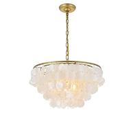 Shell Wind Chime Chandelier Metal Frame Mother-of-Pearl Pendant Light Personalized Creative Bedroom Study 's Room Decoration Ceiling Pendent Lamp E26 Indoor Lighting Fixtures