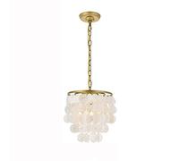 Shell Wind Chime Chandelier Metal Frame Mother-of-Pearl Pendant Light Personalized Creative Bedroom Study Children's Room Decoration Ceiling Pendent Lamp E26 Indoor Lighting Fixtures Lucky Star