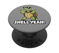 Shell Yeah Cute Turtle Funny Tortoise Pun Animal Wordplay PopSockets Adhesive PopGrip