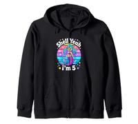 Shell Yeah Im 5 Mermaid Birthday Girl Party Zip Hoodie
