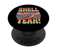 Shell Yeah Retro Snail Pun Vintage Humor Design PopSockets Adhesive PopGrip