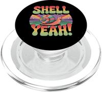Shell Yeah Retro Snail Pun Vintage Humor Design PopSockets PopGrip for MagSafe