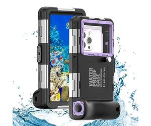 ShellBox Case Diving Case 2nd Gen Compatible with iPhone/Samsung Galaxy Series, Universal Phones 4.9-6.9 Inch,Snorkeling 15m/50ft Full Body Heavy Duty Protector,Black-Purple