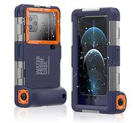 ShellBox Case Diving Case 2nd Gen for iPhone/Samsung Galaxy Series, Universal Phones[4.9-6.9 Inch],Snorkeling[15m/50ft] Full Body Protector(Blue-Orange)