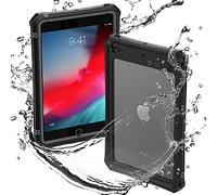 ShellBox Case for iPad Mini 5/4 7.9 Inches,Full-Body Protective Bumper Case,with Pencil Holder,Rugged Folding Kickstand,Lanyard,IP68 Waterproof Dustproof Heavy Duty Shockproof Case for iPad (Black)