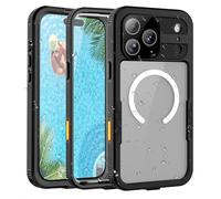 ShellBox Case for iPhone 17 Pro 6.3" Waterproof Phone Cover, Built-in Camera Button Len & Screen Protector - Military Grade 360 Full Body Shockproof for Swimming Snorkeling Underwater Filming, Black
