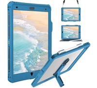 ShellBox Case iPad 10.2 9th /8th/7th Generation Waterproof Case, Full-Body Heavy Duty Shockproof Protective Cover Built-in Screen Protector with Shoulder Strap for iPad 10.2 2024-2019 (Teal)