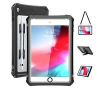 ShellBox Case iPad Mini 4/5 Waterproof Case, Protective Full Body Shockproof Dustproof Cover Case with Adjustable Tablet Stand Built-in Screen Protector for iPad Mini 5/iPad Mini 4 Case(Black)
