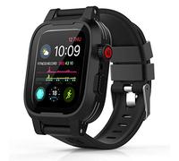 ShellBox Case Waterproof 42mm Apple Watch Series 3 & 2 with Premium Soft Silicone Band Built-in Screen Protector, Protective iwatch Case Slim Thin Drop Shock Proof Apple Watch Case (Black)