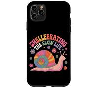 Shellebrating The Slow Life Rainbow Snail Floral Case for iPhone 11 Pro Max