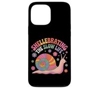 Shellebrating The Slow Life Rainbow Snail Floral Case for iPhone 13 Pro Max
