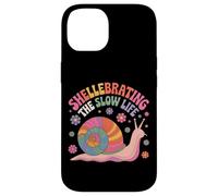 Shellebrating The Slow Life Rainbow Snail Floral Case for iPhone 14