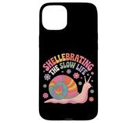 Shellebrating The Slow Life Rainbow Snail Floral Case for iPhone 15 Plus