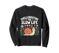 Shellebrating The Slow Life Snail Garden Flowers Sweatshirt