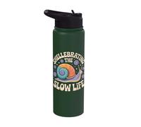 Shellebrating The Slow Life Snail Shell Floral Vibes Stainless Steel Insulated Water Bottle