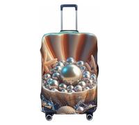 Shells and Pearls Underwater Wonders Elastic Travel Luggage Cover Suitcase Protector, Print Suitcase Baggage Cover Anti-Scratch