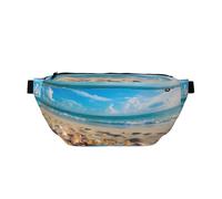 Shells Beach Print Crossbody Fanny Pack With Adjustable Strap Waist Bags Hip Pack For Traveling Running Hiking