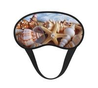 Shells on The Beach Print Blackout Sleep Mask for Women & Men, Zero Eye Pressure Eye Mask for Travel and All - Around Sleep